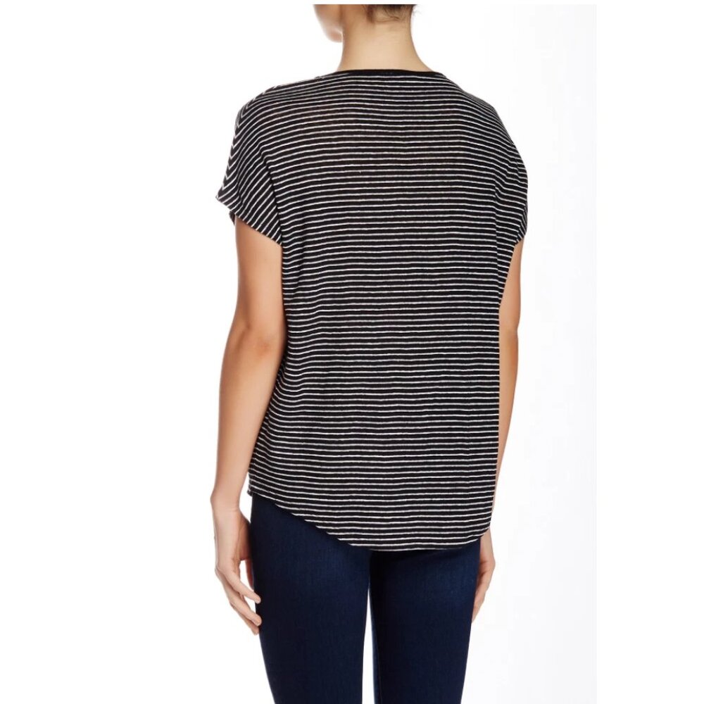 Vince Striped Cocoon Scoop Neck Tee - Picture 2 of 9